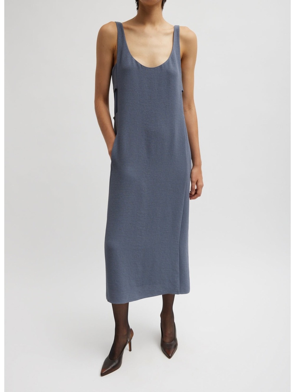 Tibi Slate Blue Midi Tank Dress